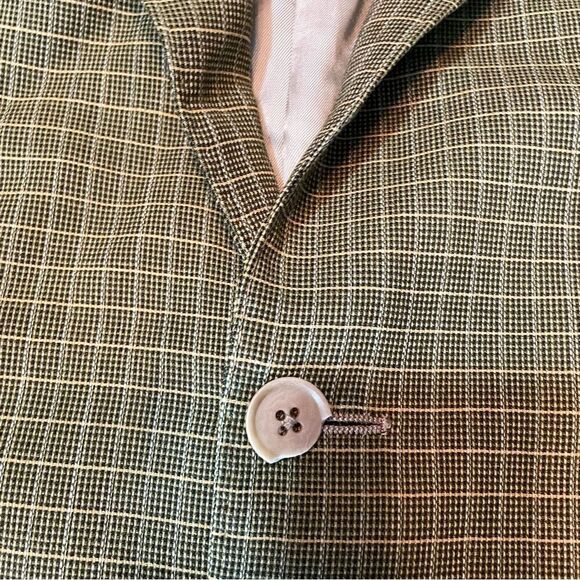 Isaia Napoli Nuova Base S Super 120's Green Plaid Check Wool Italy 54 - Picture 6 of 11